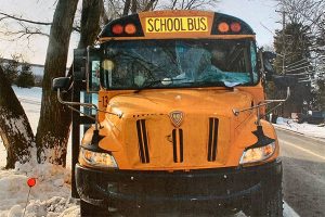 Read more about the article Sheet of ice obliterates windshield of middle school bus