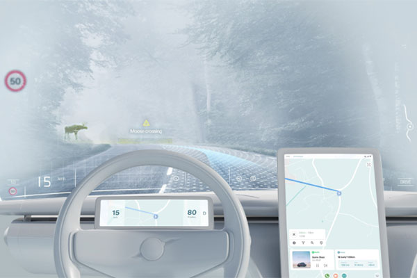 Volvo is developing an augmented reality windshield for driver assistance